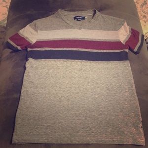 Boys small v neck stripped t-shirt.